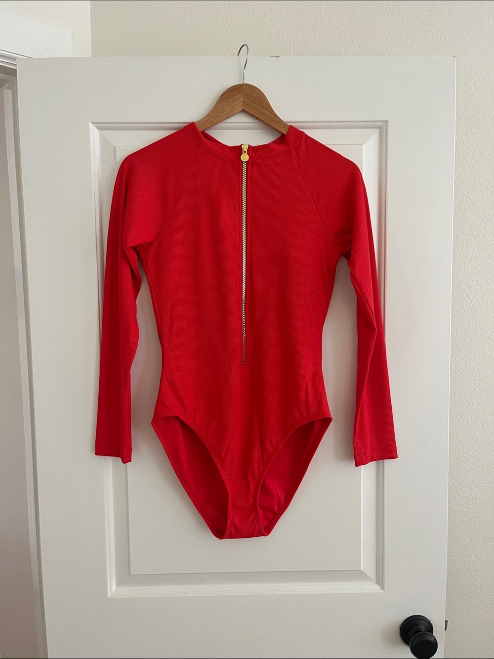 Lilly Pulitzer Randee Rashguard Long Sleeve One Piece Swimsuit in Rococo Red